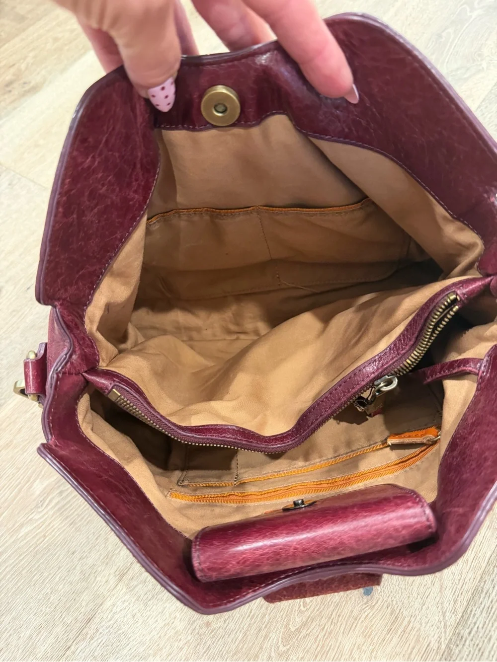 Boho Gypsy Sisters Burgundy Suede Shoulder Bag with Round Top Handles